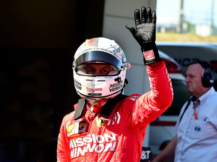Sebastian Vettel will start from the pole during Sunday's Japanese Grand Prix. (Ferrari Photo)