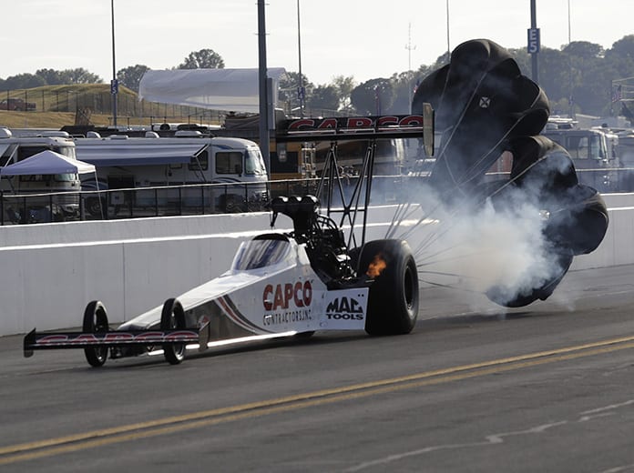 Steve Torrence locked up the No. 1 position in Top Fuel qualifying Saturday at zMAX Dragway. (HHP/Harold Hinson Photo)