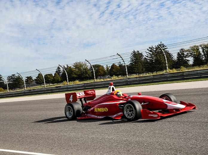 Rinus VeeKay was the fastest driver in the Indy Lights class during the opening day of the Chris Griffis Memorial Road to Indy Test.