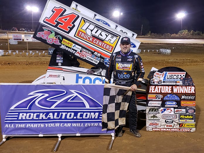 Tony Stewart collected his fifth USCS victory of the season Friday in Louisana. (USCS Photo)