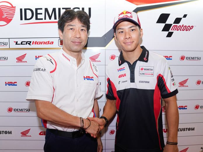Honda has extended the contract of LCR Honda MotoGP rider Takaaki Nakagami (right) through the 2020 season. (Honda Photo)