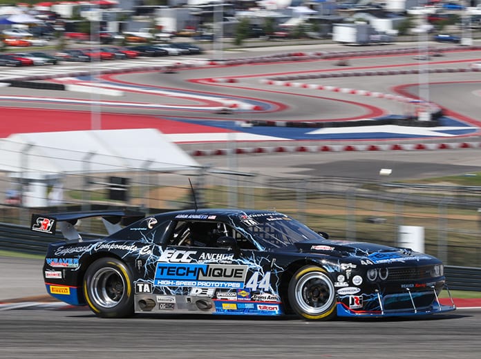 Adam Andretti on his way to victory Saturday at Circuit of the Americas in Trans-Am Series competition.
