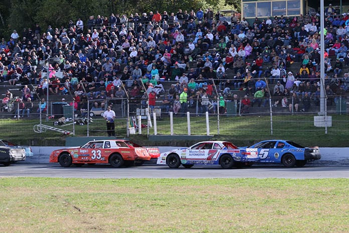 The Flying Tigers, seen here competing at Barre, VT's Thunder Road, are making their first trip to Maine's Oxford Plains Speedway on Saturday, Oct. 19. (Buzz Fisher photo)