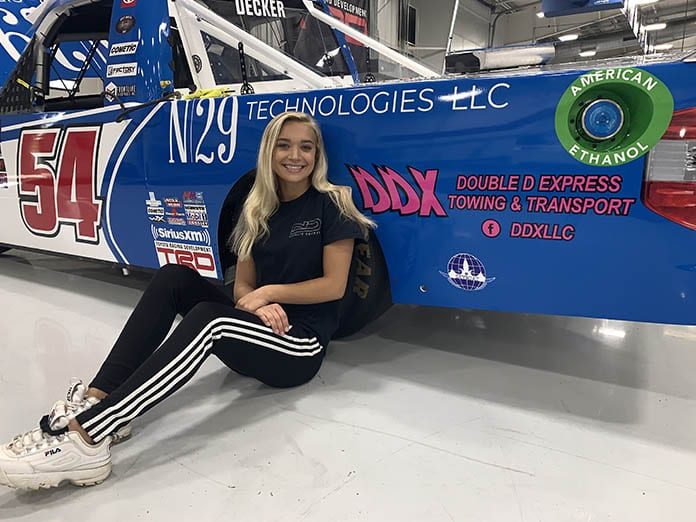 Double D Express Towing & Transport will support Natalie Decker this weekend at Talladega Superspeedway.