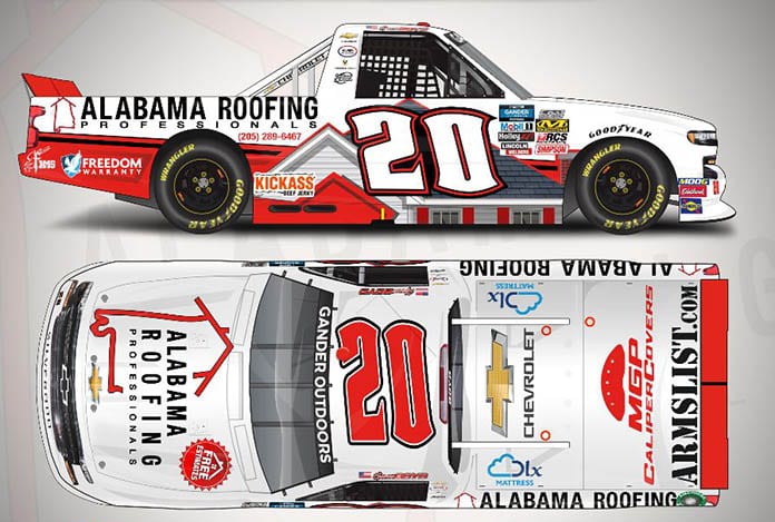 Alabama Roofing Professionals will sponsor Spencer Boyd this weekend at Talladega Superspeedway.