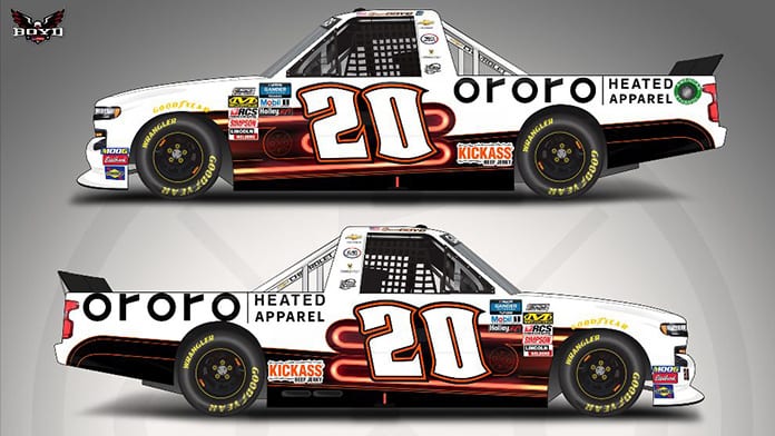 ORORO Heated Apparel will back Spencer Boyd at Martinsville Speedway.