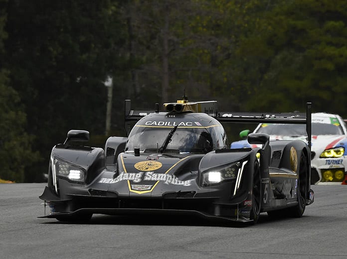 Joao Barbosa, Filipe Albuquerque and Mike Conway were the race leaders at the eight-hour mark of the Petit Le Mans. (IMSA Photo)