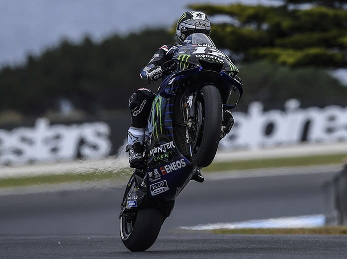 Maverick Vinales was fastest in MotoGP practice Friday in Australia. (Yamaha Photo)