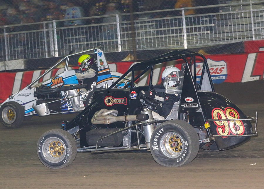 Action from Monday's Lucas Oil Chili Bowl Cummins Qualifying Night at Tulsa Expo Raceway. (Brendon Bauman Photo)