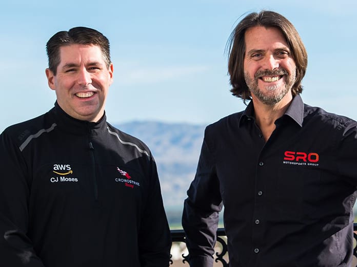 (From left) C.J. Moses, AWS Deputy CISO and Stephane Ratel, SRO Motorsports Group Founder & CEO.