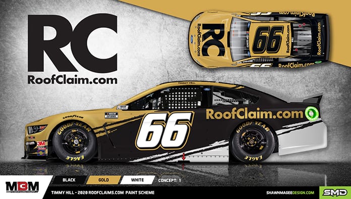 RoofClaim.com will sponsor MBM Motorsports and driver Timmy Hill in multiple NASCAR Cup Series races this year.