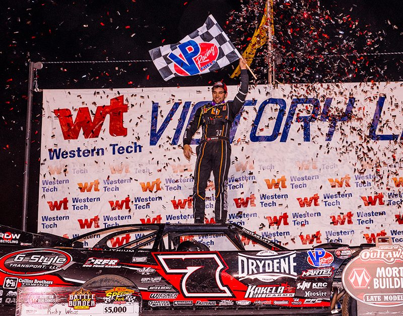 Ricky Weiss in victory lane. (James Racing Photography photo)