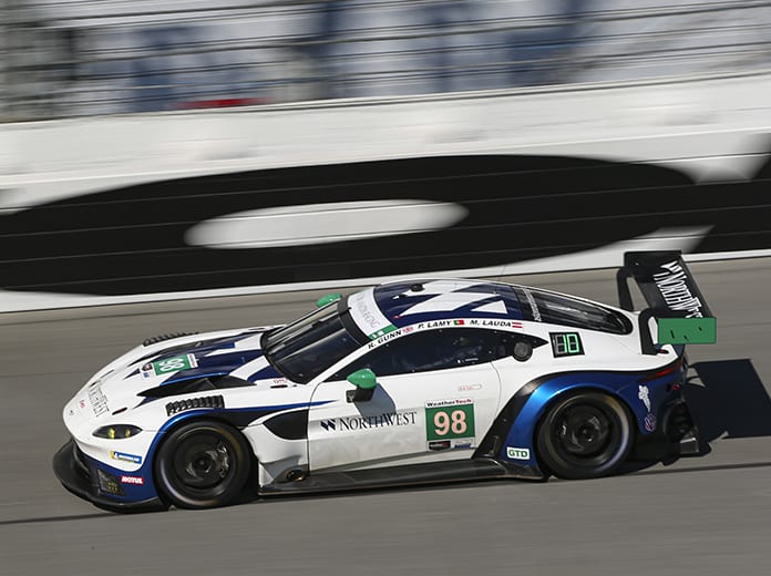 A pair of Aston Martin Vantage GT3s will be in the field for the Rolex 24. (IMSA Photo)
