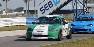 Jim Drago brought home a Spec Miata victory Sunday in a hard-fought race at Sebring Int'l Raceway during the Hoosier Super Tour. (Mark Weber Photo)