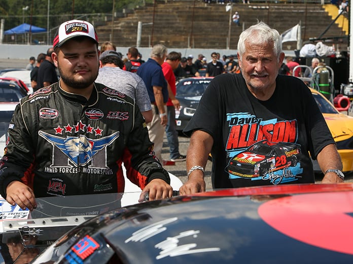 Jonathan Findley (left), pictured here with his grandfather John Findley, has joined Lee Faulk Racing and Development to pursue the CARS Late Model Stock Tour title. (Adam Fenwick Photo)