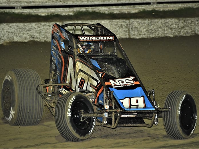 Chris Windom was fastest in Wednesday's USAC AMSOIL National Sprint Car Series practice at Bubba Raceway Park. (Al Steinberg Photo)