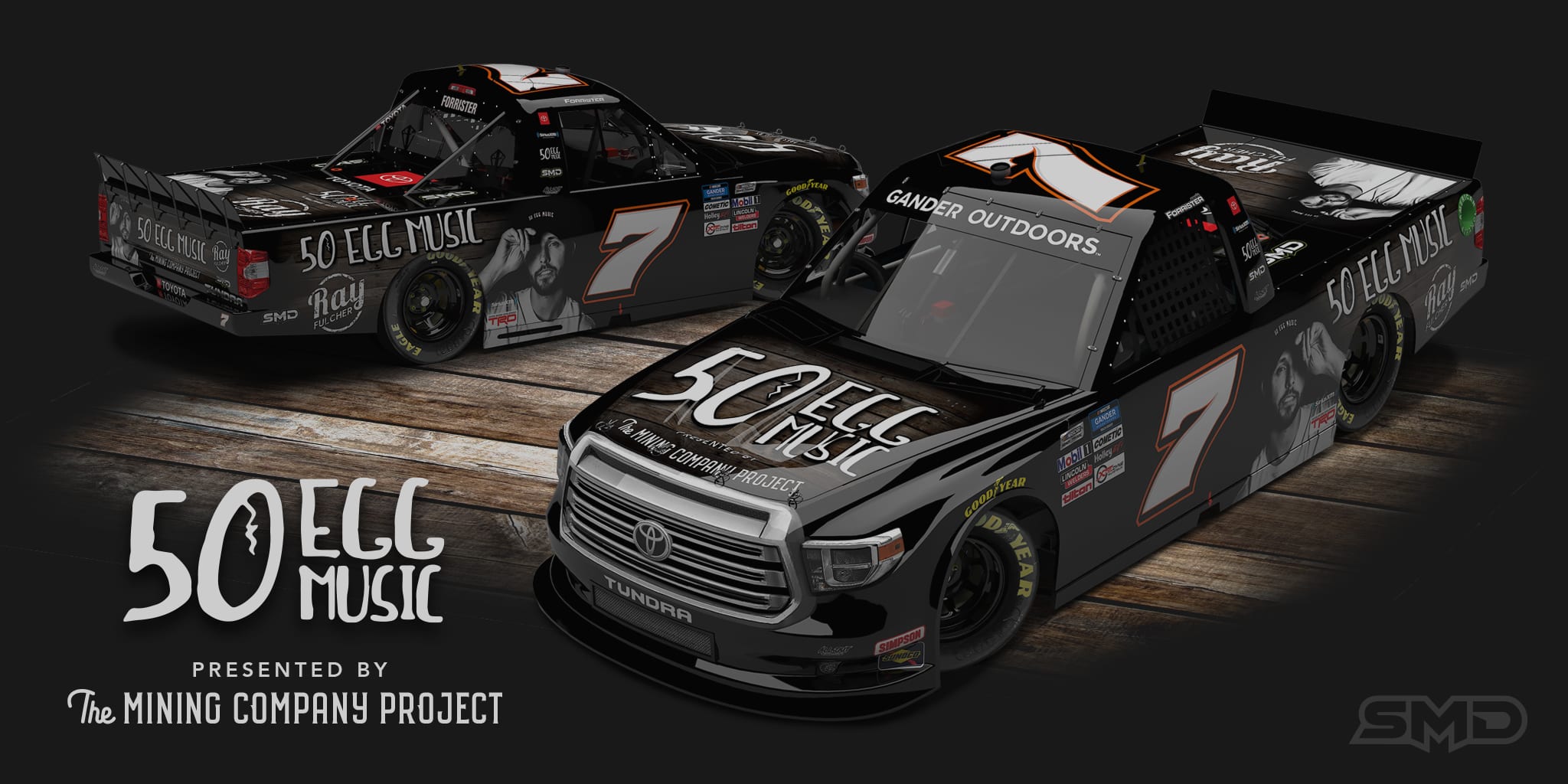 50 Egg Music and The Mining Company Project will support Korbin Forrister and All Out Motorsports at Daytona Int'l Speedway.
