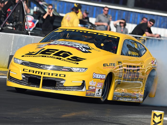 Jeg Coughlin Jr. topped the Pro Stock qualifying charts at the Winternationals on Saturday. (Steve Himelstein Photo)