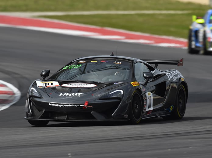 Michael Cooper on his way to victory in Sunday's Pirelli GT4 America Sprint event at Circuit of the Americas.