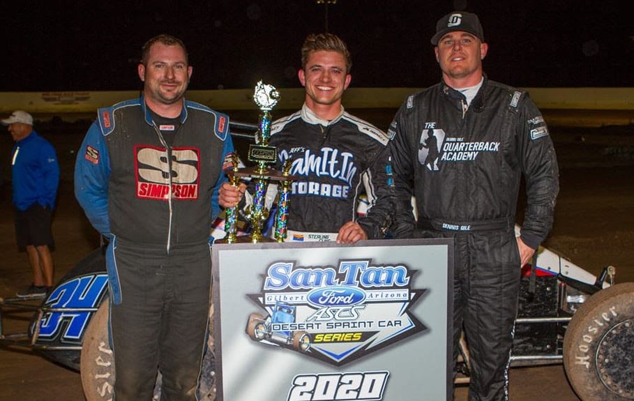 Sterling Cling, Dennis Gile and Kyle Shipley shared the podium at USA Raceway. (Ron Gilson photo)