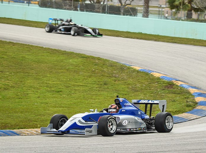 Braden Eves was fastest during the Indy Pro 2000 portion of Road to Indy Spring Training at Homestead-Miami Speedway.