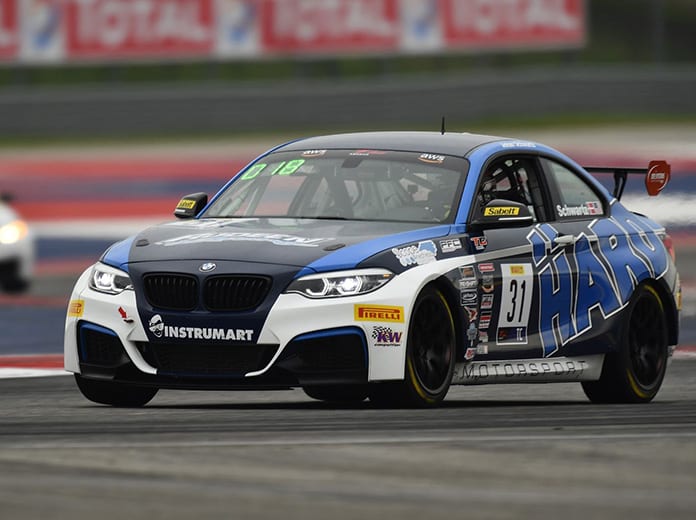 Johan Schwartz claimed the TC-class pole for Saturday's TC America event at Circuit of the Americas.