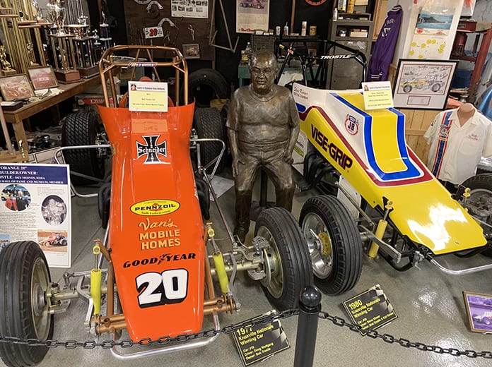 Two of the many cars on display inside the National Sprint Car Hall of Fame and Museum. (NSCHoF Photo)