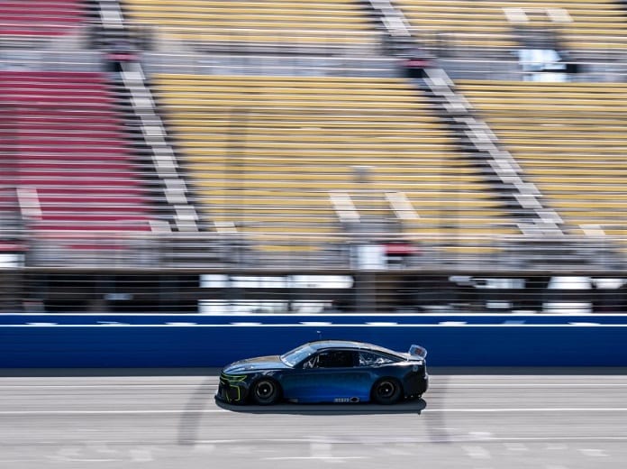 William Byron on track during testing of NASCAR's Next Gen race car at Auto Club Speedway. (NASCAR Photo)