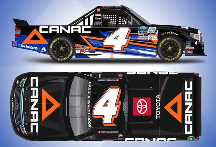Canac will sponsor Raphael Lessard at the upcoming NASCAR Gander RV & Outdoors Truck Series race at Homestead-Miami Speedway.