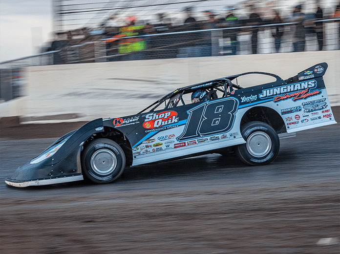 Chase Junghans has steadily improved each year he's raced with the World of Outlaws Morton Buildings Late Model Series. (Adam Mollenkopf Photo)