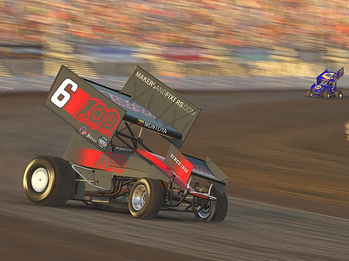 Juan Pablo Montoya is enjoying dabbling in World of Outlaws iRacing events. (Chris Owens Photo)
