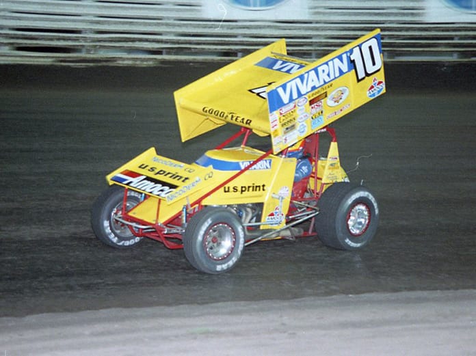 Dave Blaney in 1997 at Knoxville Raceway. (Paul Arch Photo)