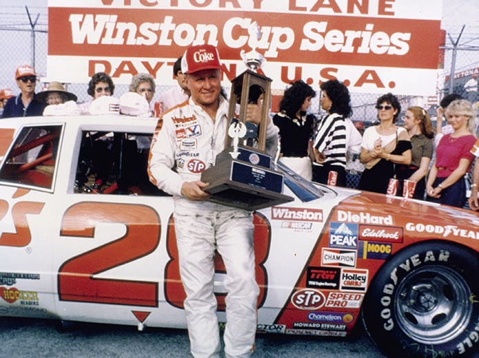 Cale Yarborough in victory lane after winning his second Daytona 500. (NASCAR Photo)