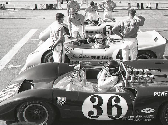 Drivers prepare to go racing prior to a Can-Am event. (NSSN Archives Photo)