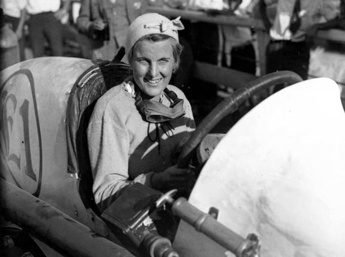 Elfrieda Mias was one of the few female racers in the early 1900s. (Bob Gates Photo Collection)