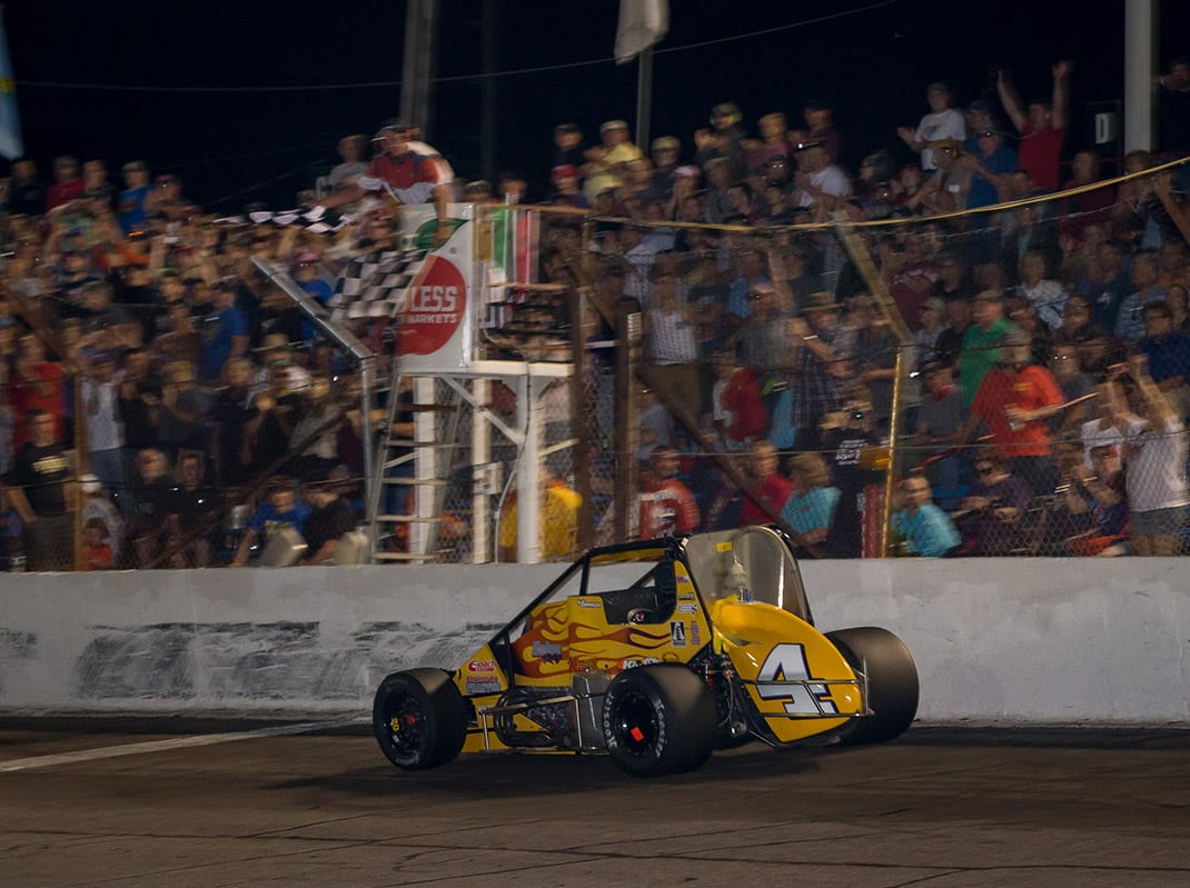 Kody Swanson wins the 2019 Little 500 at Anderson Speedway. (Dallas Breeze Photo)