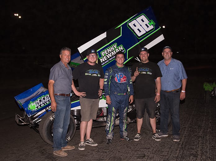 D.J. Netto after his win at Marysville Raceway on Monday. (Devin Mayo Photo)