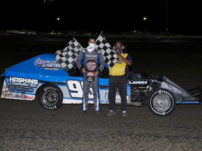 R.C. Whitwell raced to victory in Friday's IMCA modified feature at Southern Oklahoma Speedway. (Michael Diers Photo)