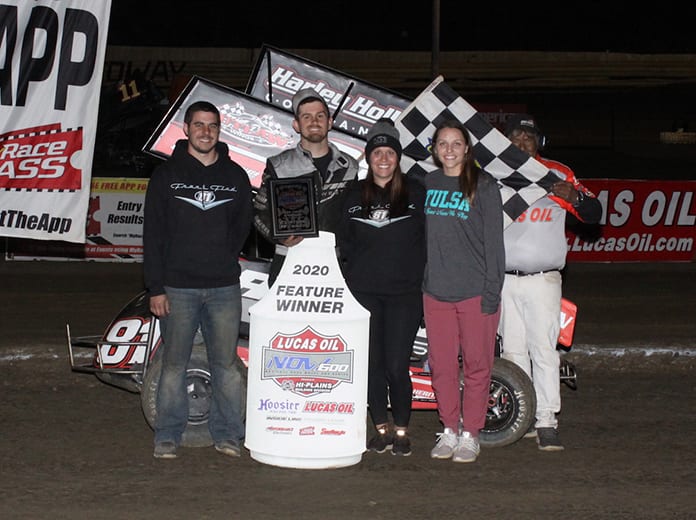 Frank Flud earned another NOW600 victory Saturday at Creek County Speedway. (Richard Bales Photo)