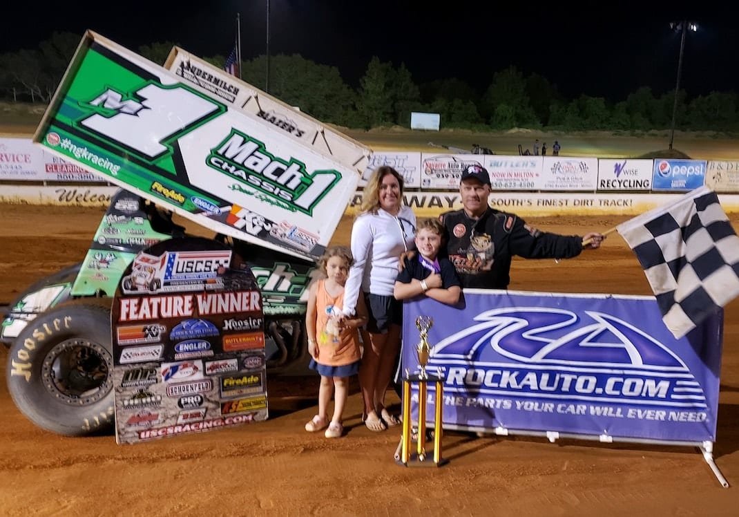 Mark Smith and family in victory lane at Southern Raceway. (USCS photo)