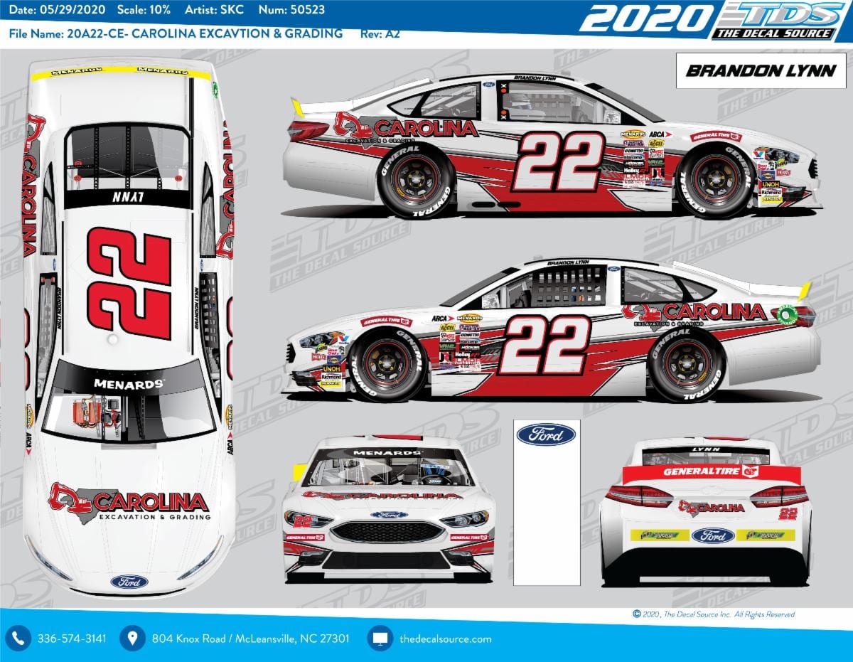 Brandon Lynn will drive for Chad Bryant Racing during the upcoming ARCA Menards Series race at Talladega Superspeedway.