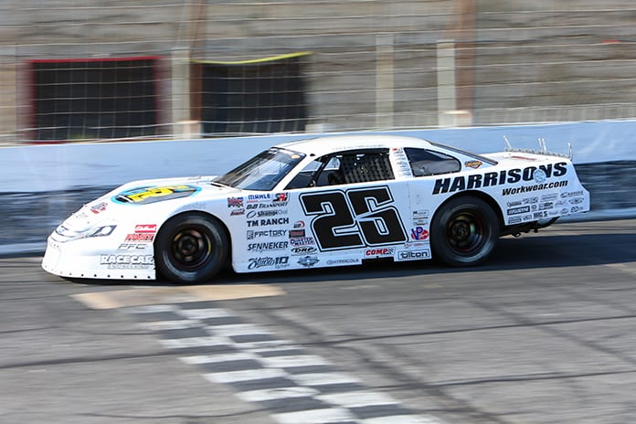 Bubba Pollard, shown here recently at Hickory Motor Speedway, earned $15,000 for winning Saturday's 100-lap feature at Five Flags Speedway. (Adam Fenwick photo)