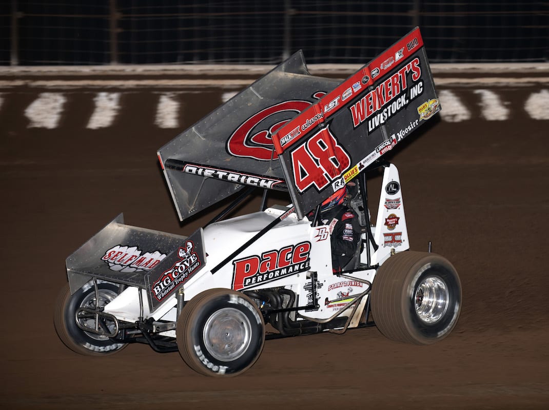 Danny Dietrich won Friday's All Star feature at Monarch Motor Speedway. (Jeff Peck photo)