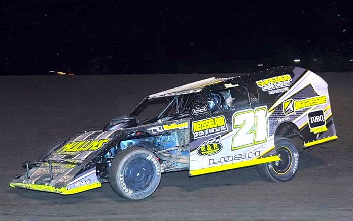 Derek Losh raced to the modified win on Friday night at Gas City I-69 Speedway.