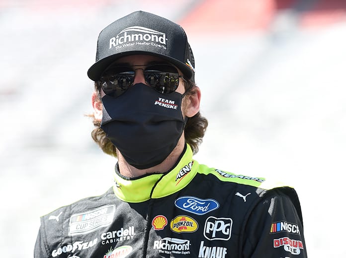 Ryan Blaney will lead the field to the green flag on Wednesday evening at Martinsville Speedway. (NASCAR Photo)
