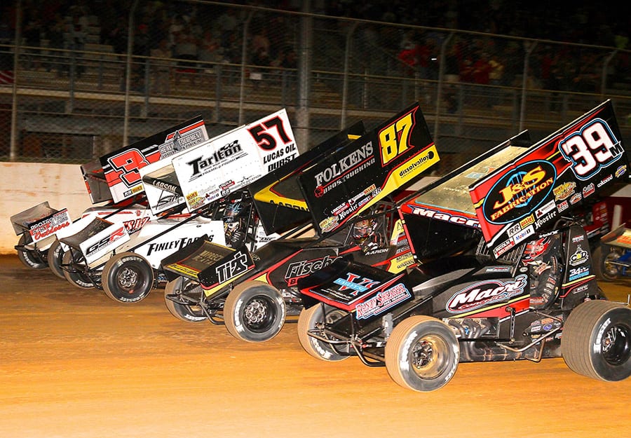 The field for Wednesday's Ollie's Bargain Outlet All Star Circuit of Champions prepares to go racing Wednesday night at Port Royal Speedway. (Dan Demarco Photo)