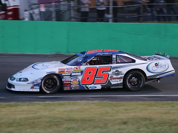 Trampas Demers inherited his 13th career Thunder Road Late Model victory on CCV Night following post-race technical inspection. (Alan Ward photo)