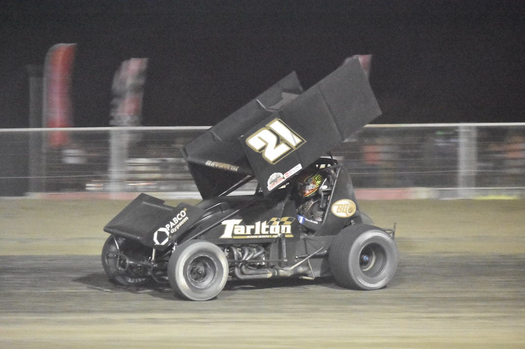 Spencer Bayston en route to victory at Keller Auto Speedway in Hanford, Calif. (Joe Shivak photo)