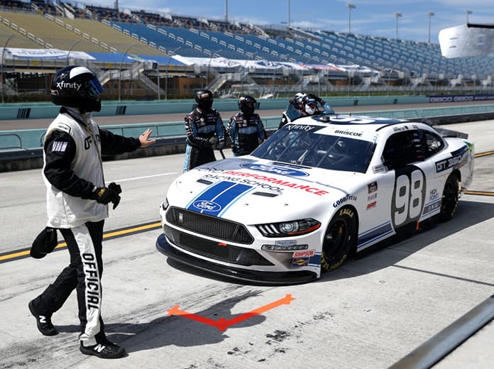 Chase Briscoe will be without his crew chief for four races. (Chris Graythen/Getty Images Photo)