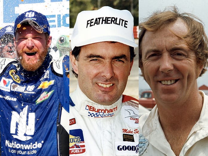 (From left): Dale Earnhardt Jr., Mike Stefanik and Red Farmer have been selected as the 2021 class of the NASCAR Hall of Fame. (NASCAR Photos)